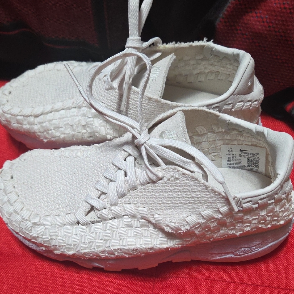Nike Women's Woven Lace-Up Sneakers in White